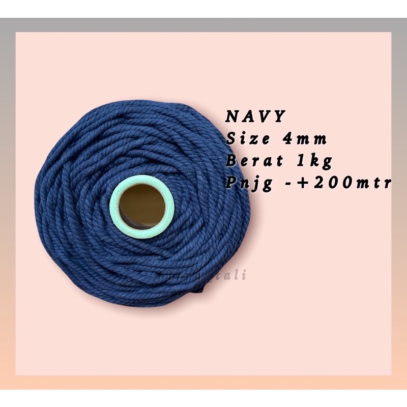 Tali katun warna || Biru navy 1kg