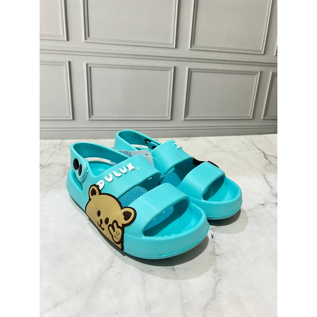 DX-391D-BN Sandal Gunung Anak Perempuan / Sandal Selop Karet Anak Cewek Motif Beruang Merek Dulux Ukuran 24-29