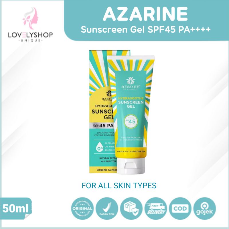 AZARINE Hydrasoothe Sunscreen Gel SPF45 PA++++ (50ml) Sunblock Tabir Surya Untuk Semua Jenis Kulit