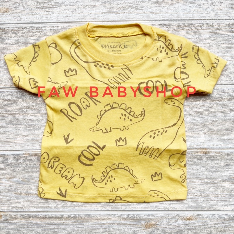 Winteku Baju Kaos Kutung / Pendek / Panjang Anak Bayi SNI size 3-6Bulan/ 6-12Bulan/1-2Tahun