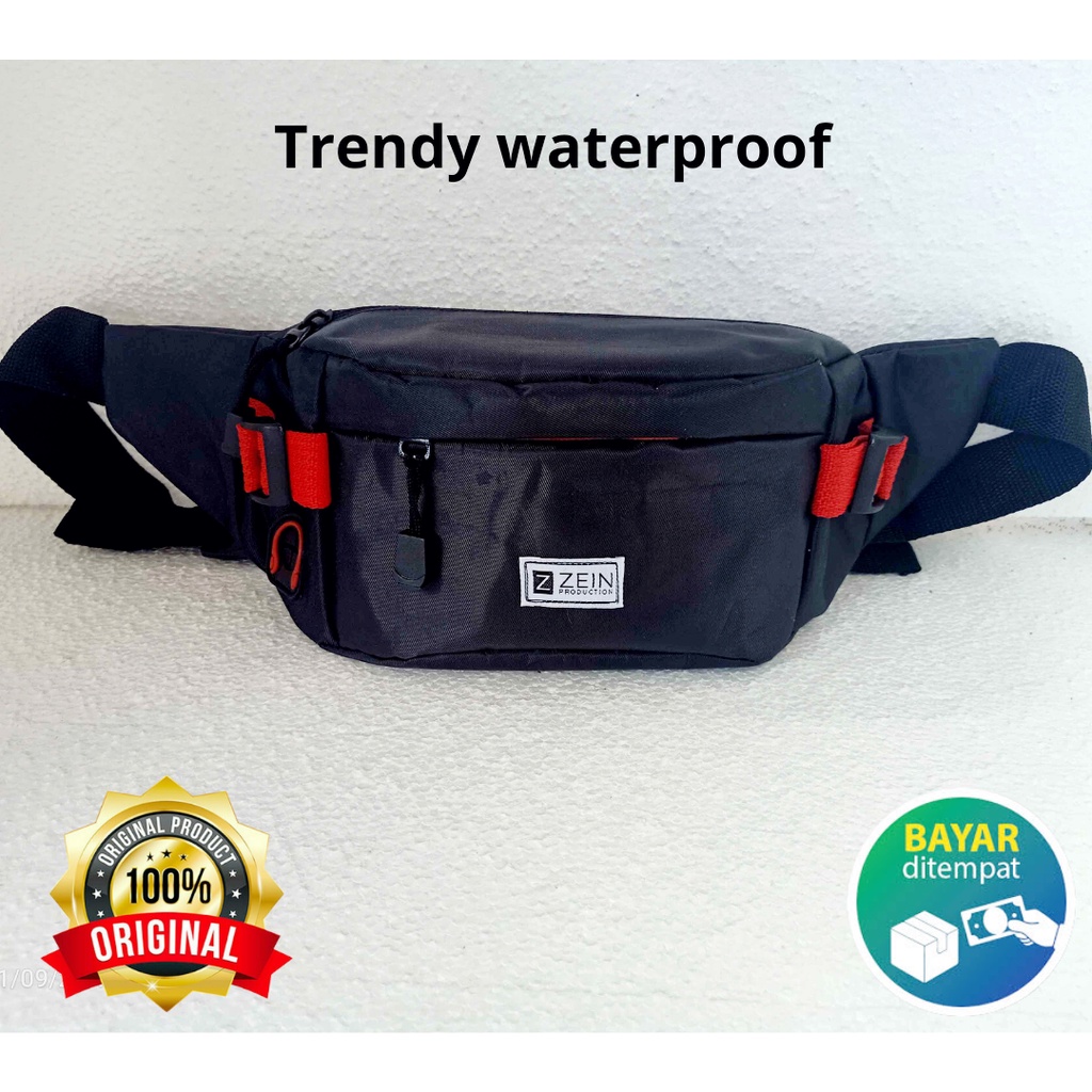 Tas Selempang Pria Waterproof Anti Air Slempang Waistbag Weistbag Pinggang Paha Pria Wanita Cewek Cowok Waterproof Anti Air