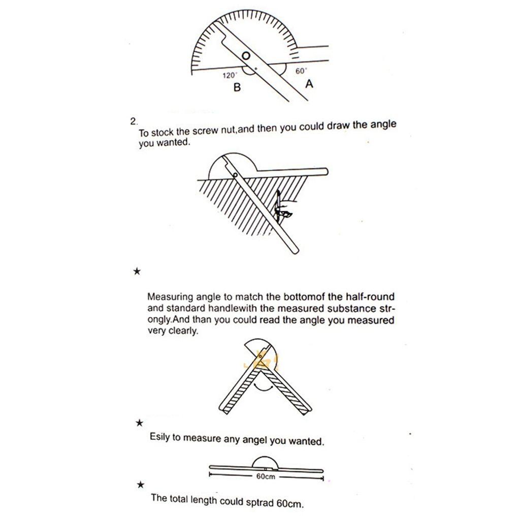 Lanfy Penggaris Siku Tukang Kayu Woodworking Quality T-rulers Combination Squares Metric/Inch Alat Ukur Kombinasi Waterpas