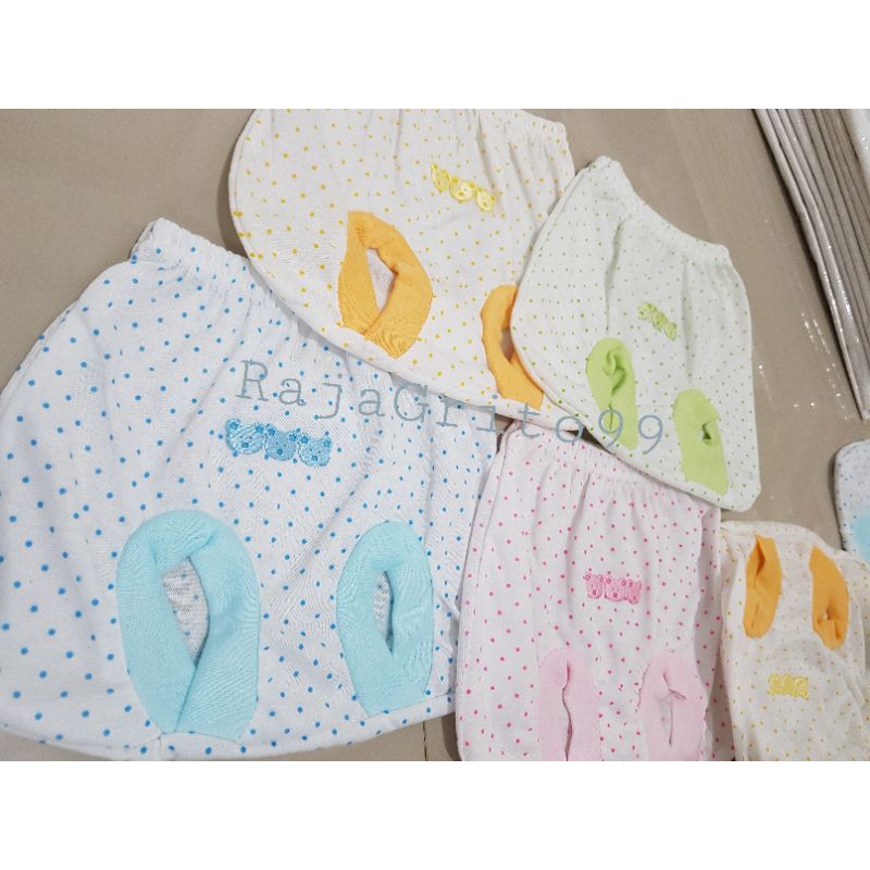 Celana Kacamata Tabur Polkadot Panda Tempel isi 1 Lusin / Celana Pendek Pop Bayi Polkadot Newborn 12 PCS