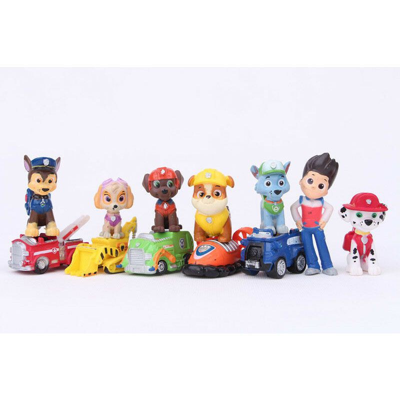 12pcs PAW PATROL Marshall Rubble Chase Rocky Zuma Skye Figure Toy Kids Gift