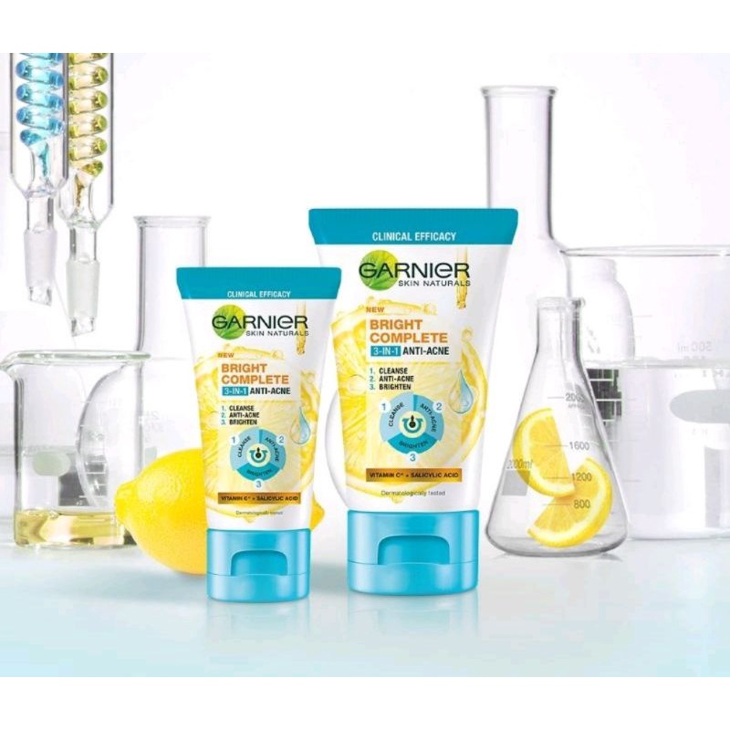 Garnier Bright Complete 3 in 1 Anti Acne Facial Wash | Foam 50ml | 90ml