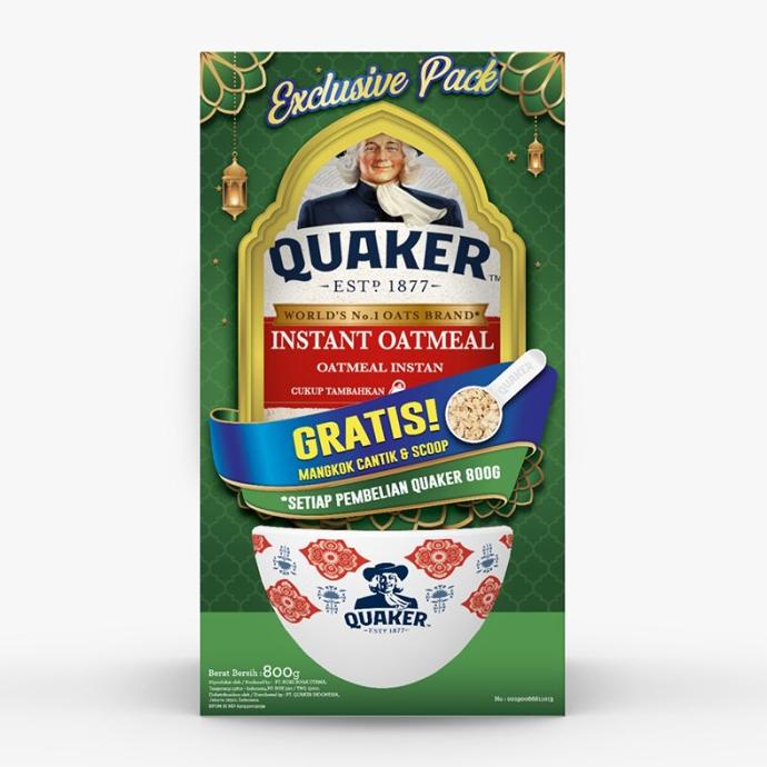 

Quaker Festive Instant Oatmeal [800 g] Free Mangkok