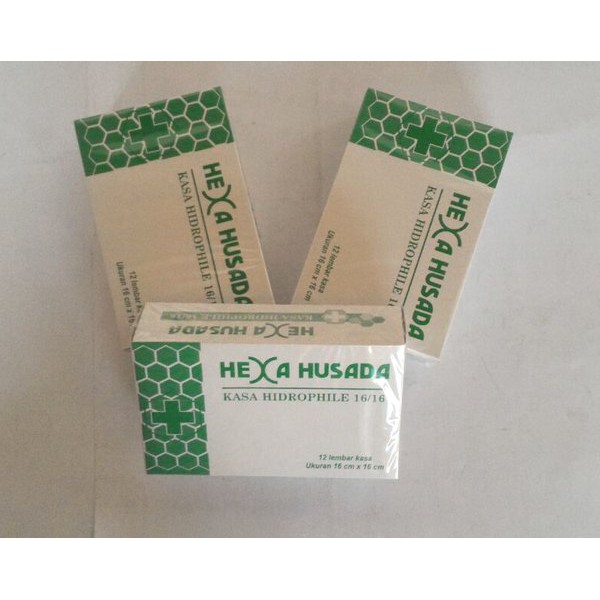 COD - Kasa Steril HEXA HUSADA Kasa Hidrofil 16 x 16 cm Onemed Box isi 12 lbr