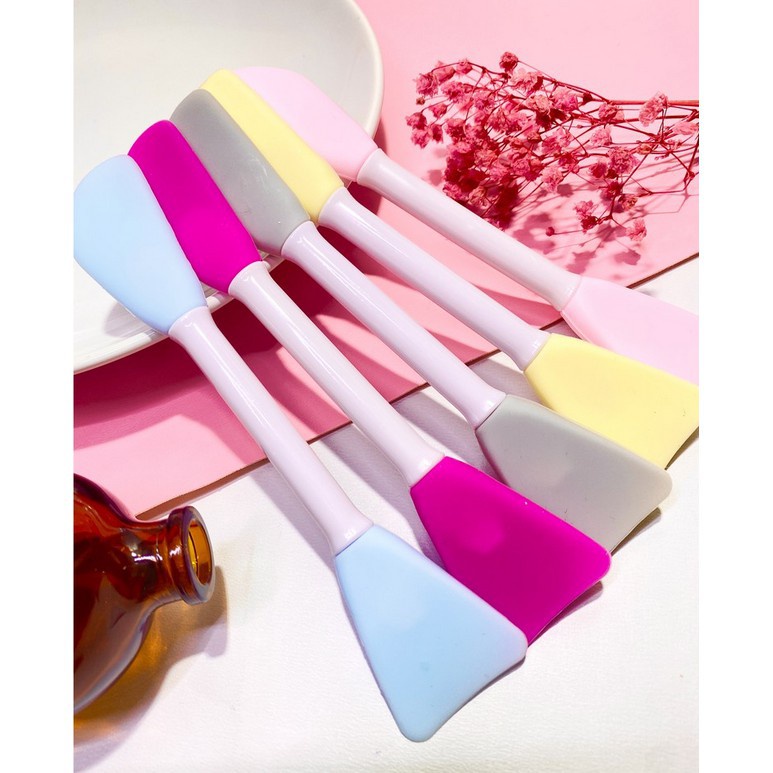 (B122) Kuas Spatula Silikon 2 in 1 / Spatula Silicon + Face Brush / Kuas Masker Silicon + Spatula Silico