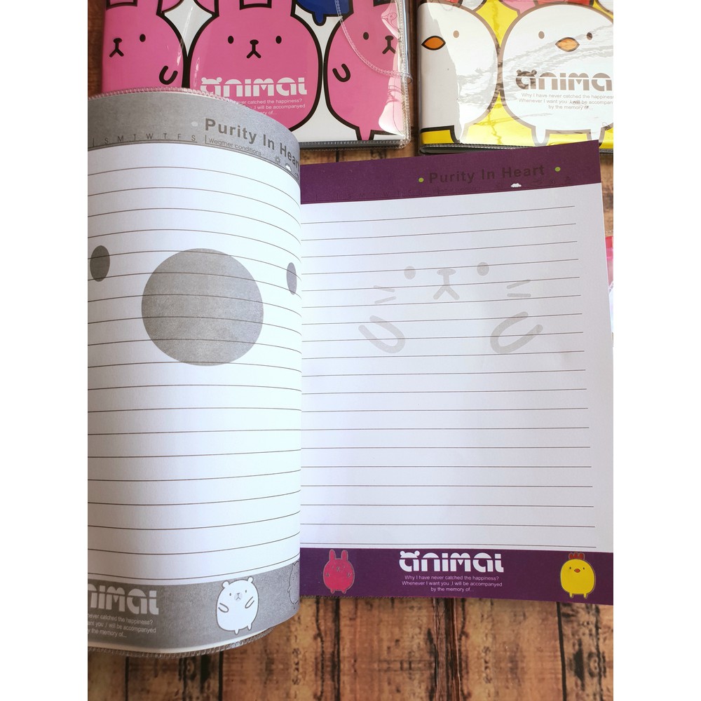 Diary Kancing A5 Cute Animal Bonus Pen 3609 - Buku Cute Animal A5 - Notepad HYN-223609