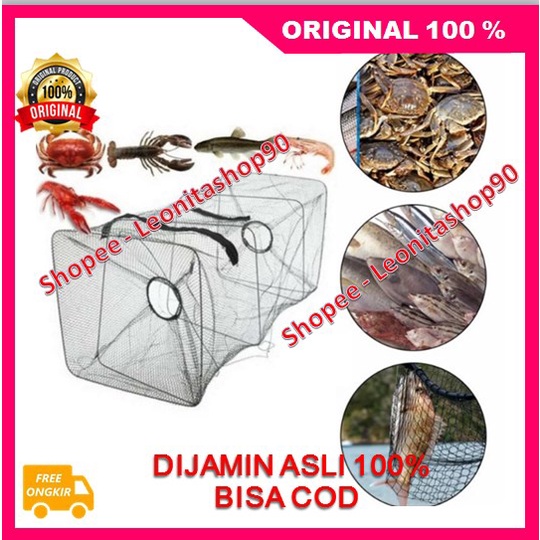 Bubu Ikan Lipat Bentuk Kotak Perangkap Ikan Udang Kepiting Lobster 100% ORIGINAL
