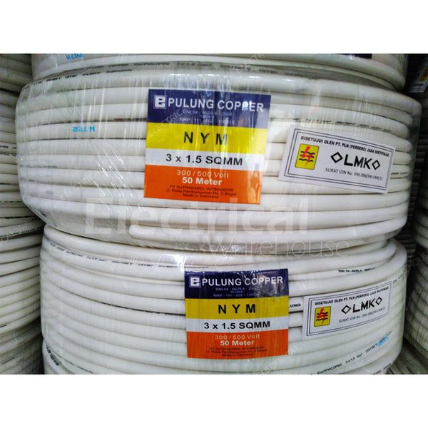 Kabel NYM 3x1.5mm2 PULUNG 50 Meter ( 3x1.5mm 3x1.5 mm 3 x 1.5 3x1,5 mm2 50M )