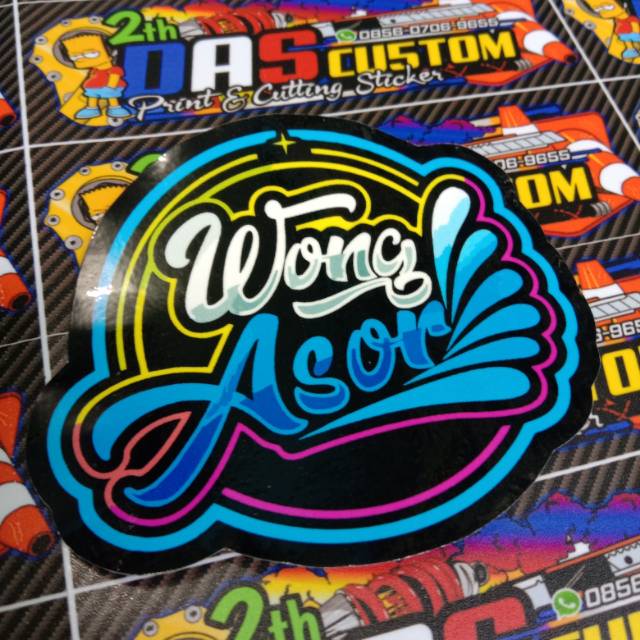 Sticker printing WONG ASOR minim pembelian produk harus 20rb