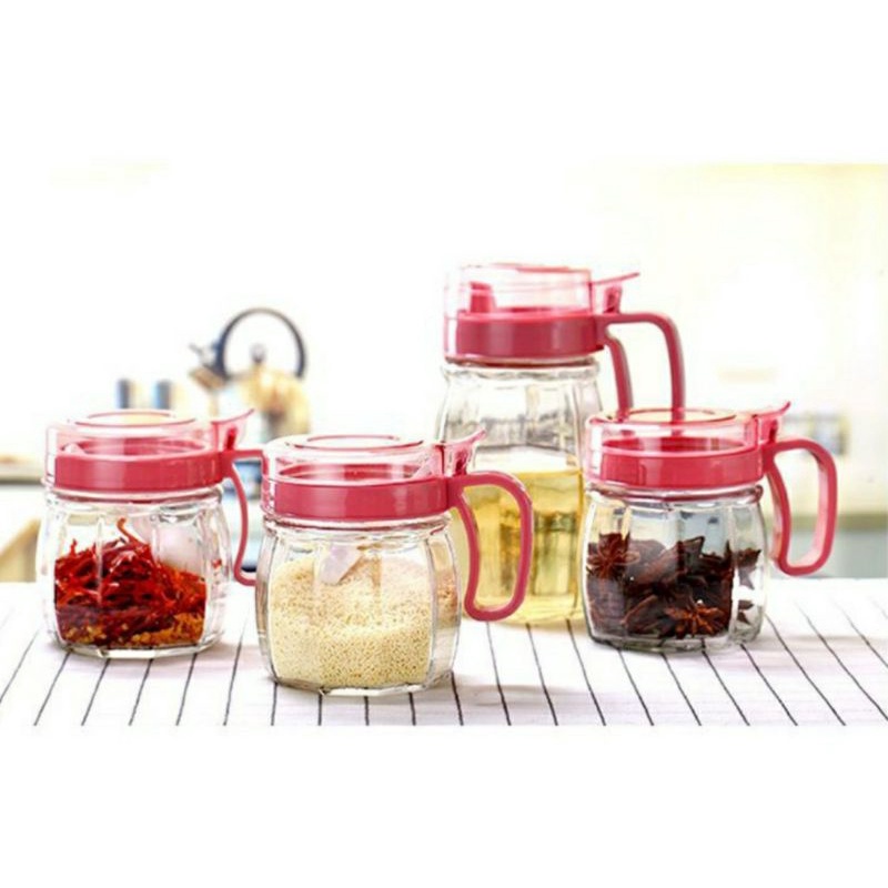 KITCHEN JAR SET ISI 4 / TEMPAT MINYAK DAN BUMBU DAPUR SERBAGUNA 4IN1