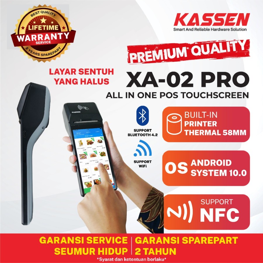 MESIN KASIR POS ANDROID MOBILE WIFI 4G PAPER 58 | KASSEN XA 02 PRO