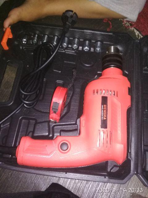 Mesin Impact Drill 13mm Mesin Bor Beton Tembok Besi Kayu Dll Bonos Mata Bor Mini 1 Set Harga Promo