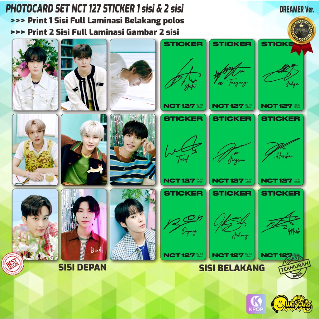 Photocard Set Kpop Premium // NCT 127 ver Sticker Print dua sisi full laminasi isi 9 pcs