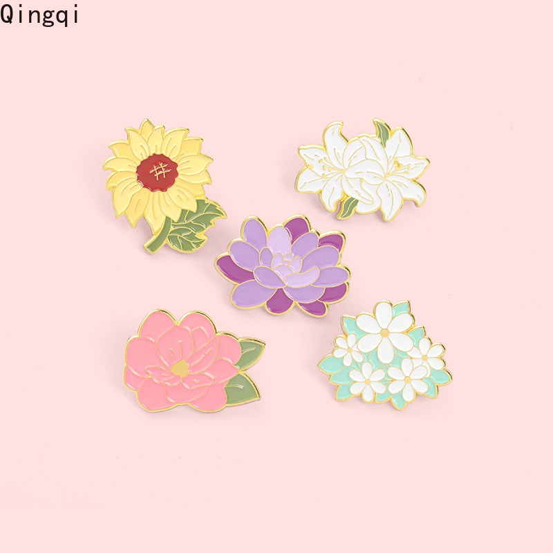 Sakura Lucu Enamel Pin Kartun Bunga Matahari Bunga Sakura Bros Lencana Kerah Pin Kartun Perhiasan Hadiah