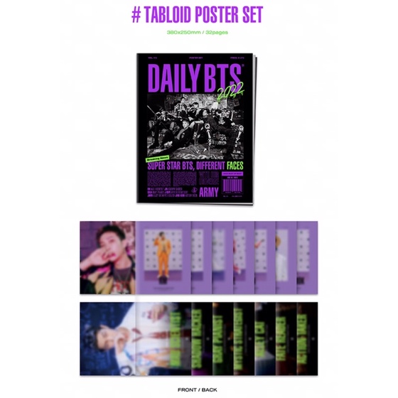 Official BTS SG 2022 Season’s Greetings - Tabloid Poster Set RM Namjoon Jin Suga Yoongi Jhope Hoseok