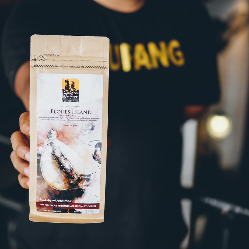 

Kopi Flores Island Single Origin Golden Heritage Coffee Arabica 200Gram