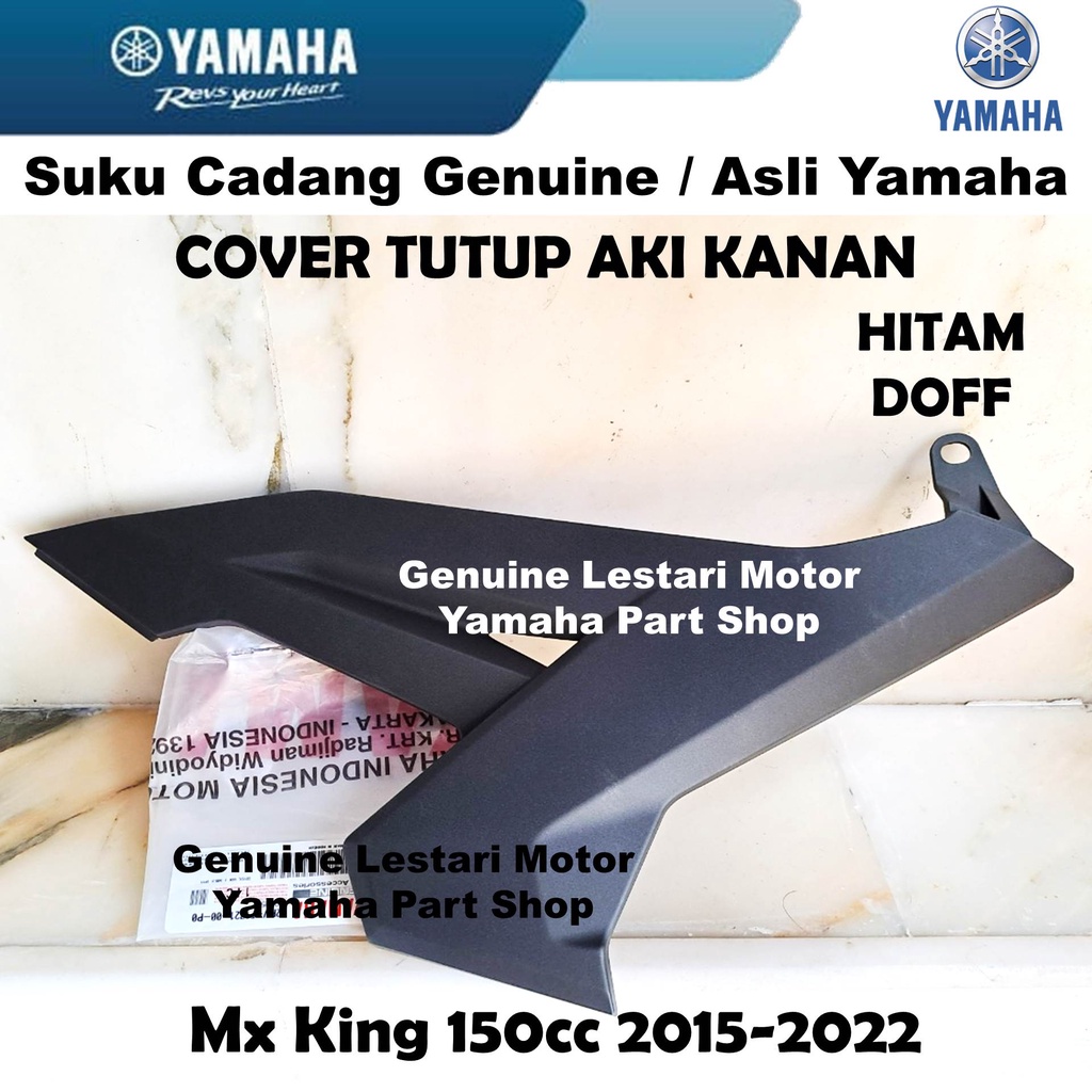 Tutup Aki Cover Sambungan Body Kanan Hitam Doff Motor Mx King MxKing Asli Yamaha Surabaya