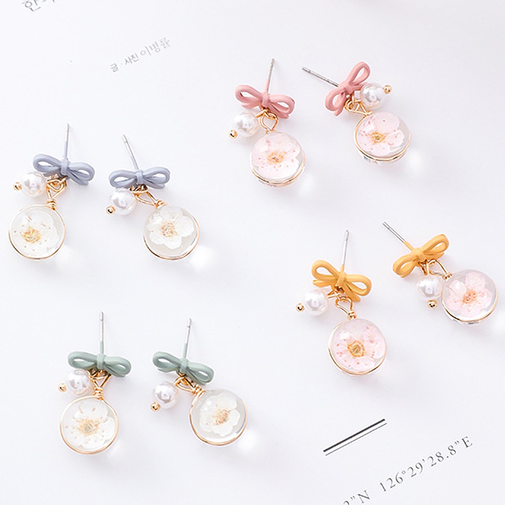 Hu Hu Hu Hu Hu Alat Bantu Pasang Kacamata♡ Anting Tusuk Gantung Wanita Desain Bunga Sakurabola Kacapita Untuk Hadiah