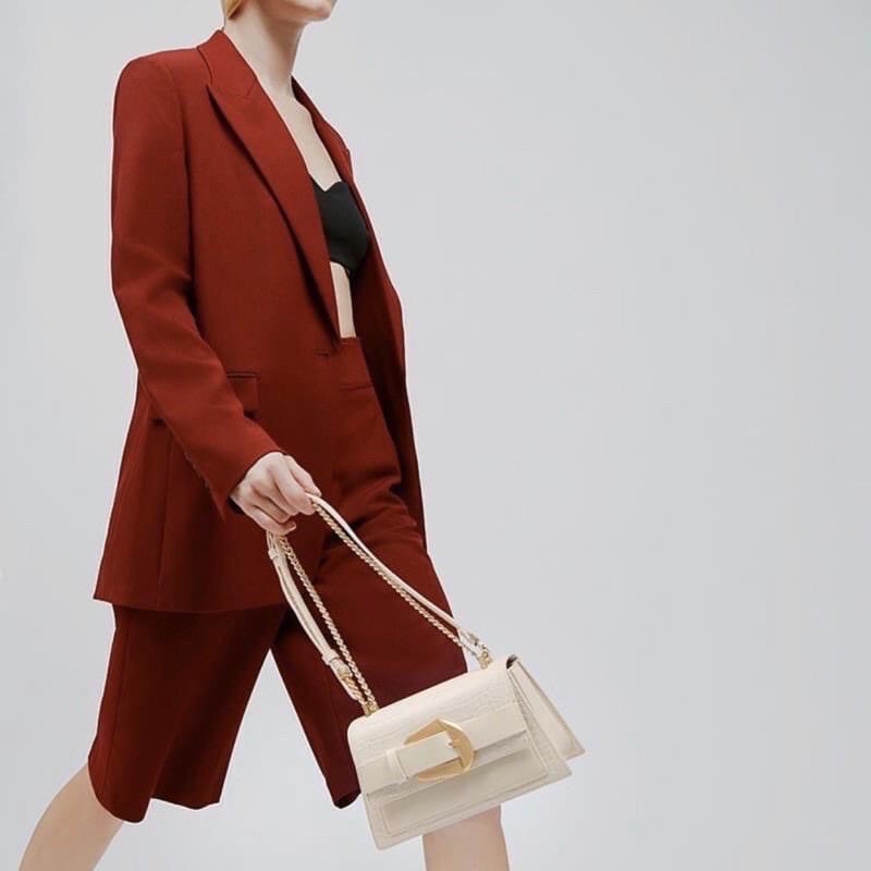 SALE TAS PEDRO SYALMAN BUCKLED CROCO EFFECT - SLING SHOULDER BAG