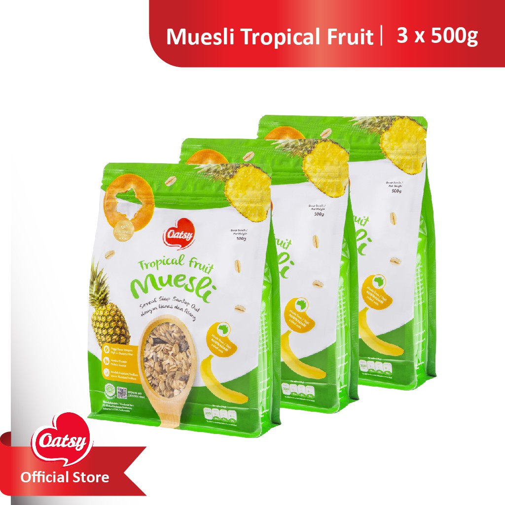 

Oatsy Muesli Tropical Fruit 500g (Triple Pack)