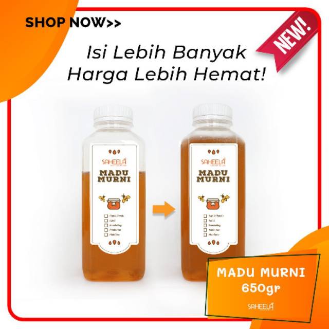 

Madu Murni Saheela 650 gram - Madu Asli Sahela - Raw Honey Sahella 650gr - Madu Saheella