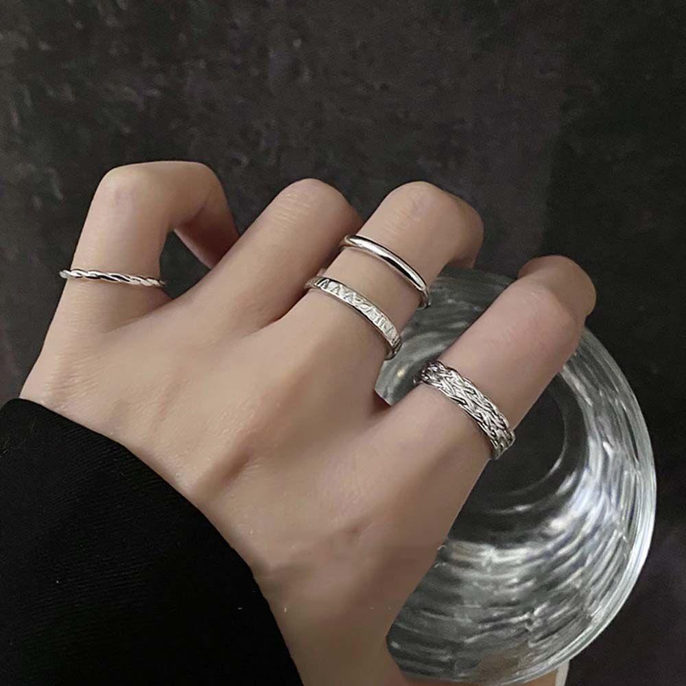 Mxbeauty Wanita Pembukaan Cincin Fashion Keren Aksesoris Cincin Perak Pesta Jari Perhiasan Tidak Teratur Ekor Rings