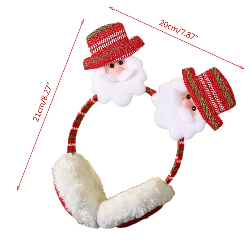 Zzz Earmuffs Penghangat Telinga Bentuk Earphone Bahan Bulu Imitasi Tema Natal