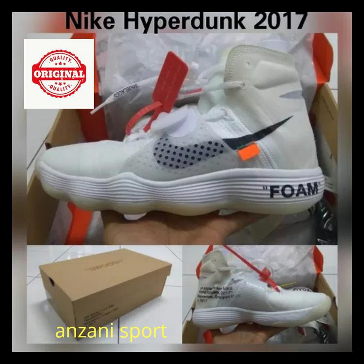 100% TERJAMIN SEPATU NIKE HYPERDUNK 2017/SEPATU BASKET / SEPATU ORIGINAL / OLAHRAGA - PUTIH, 41 100%