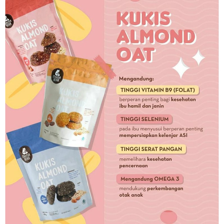 MAMA BEAR Kukis Almond Oat ASI Booster Cookies Ibu Menyusui