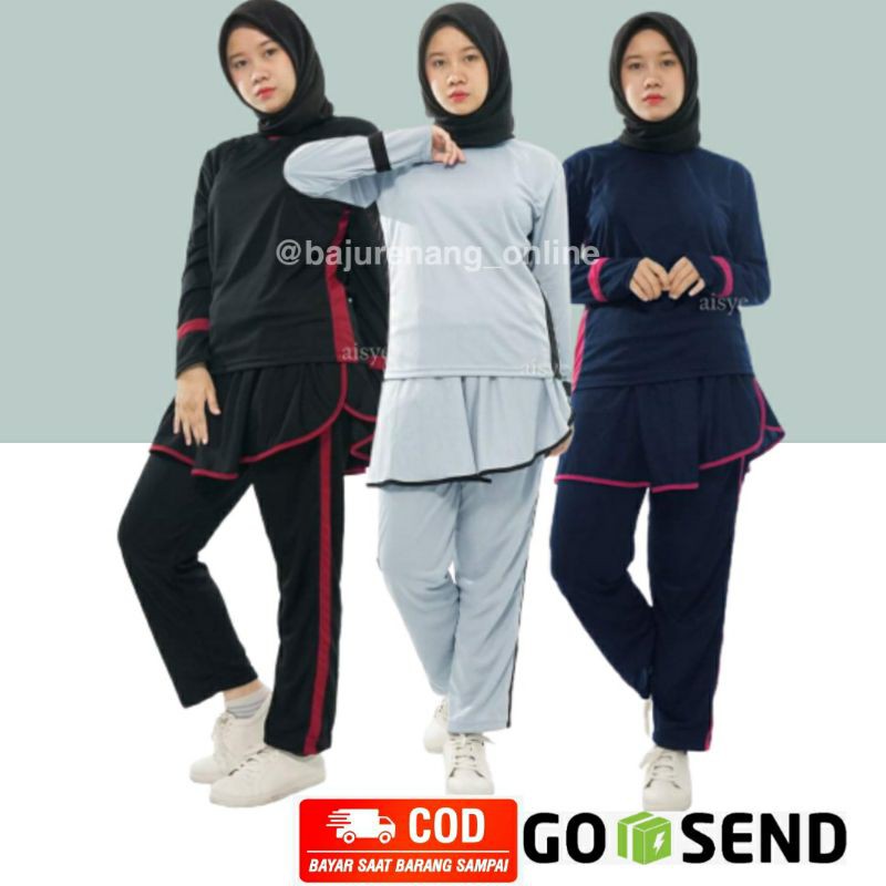 Baju Olahraga Wanita Muslim Muslimah Kaos Stelan Setelan Senam Atas Bawah Bellova Sport Rok skirt
