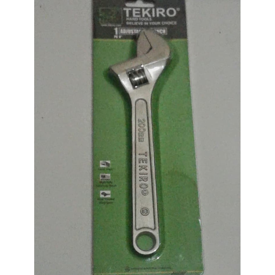 TEKIRO - ADJUSTABLE WRENCH KUNCI INGGRIS 200 MM 8 INCH - ORIGINAL