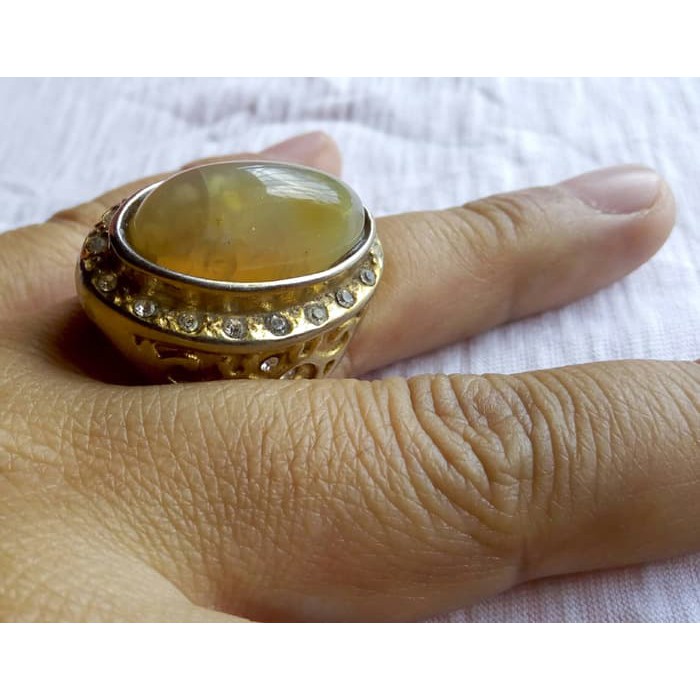 cincin batu kuning bening ukuran 9