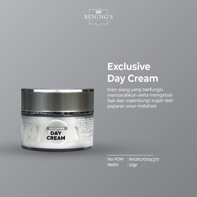 BENINGS SKINCARE DR OKY PRATAMA PAKET EXLUSIVE BRIGHTENING ACNE | BENINGS CLINIC | BENING'S SKINCARE-DAY CREAM EXLUSIVE