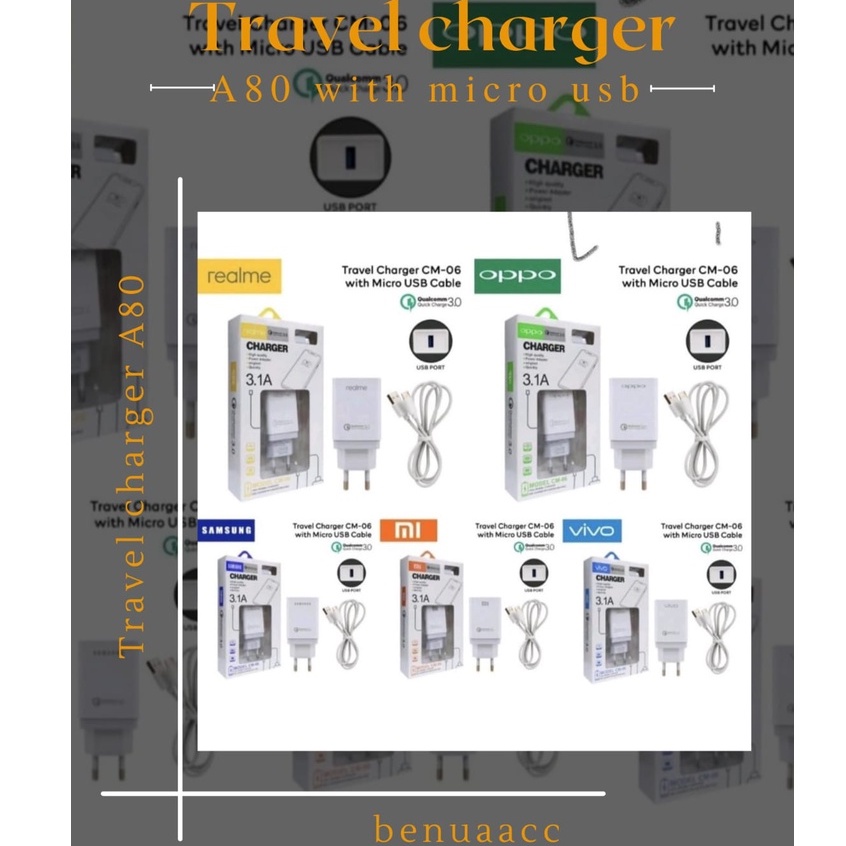 (ba) CHARGER BRANDED A80 3.1A QUALCOM PACKING IMPORT