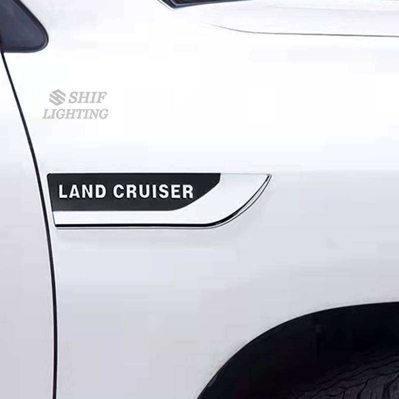 2pcs Stiker Emblem Logo Land Cruiser Bahan ABS Untuk Fender Samping Mobil