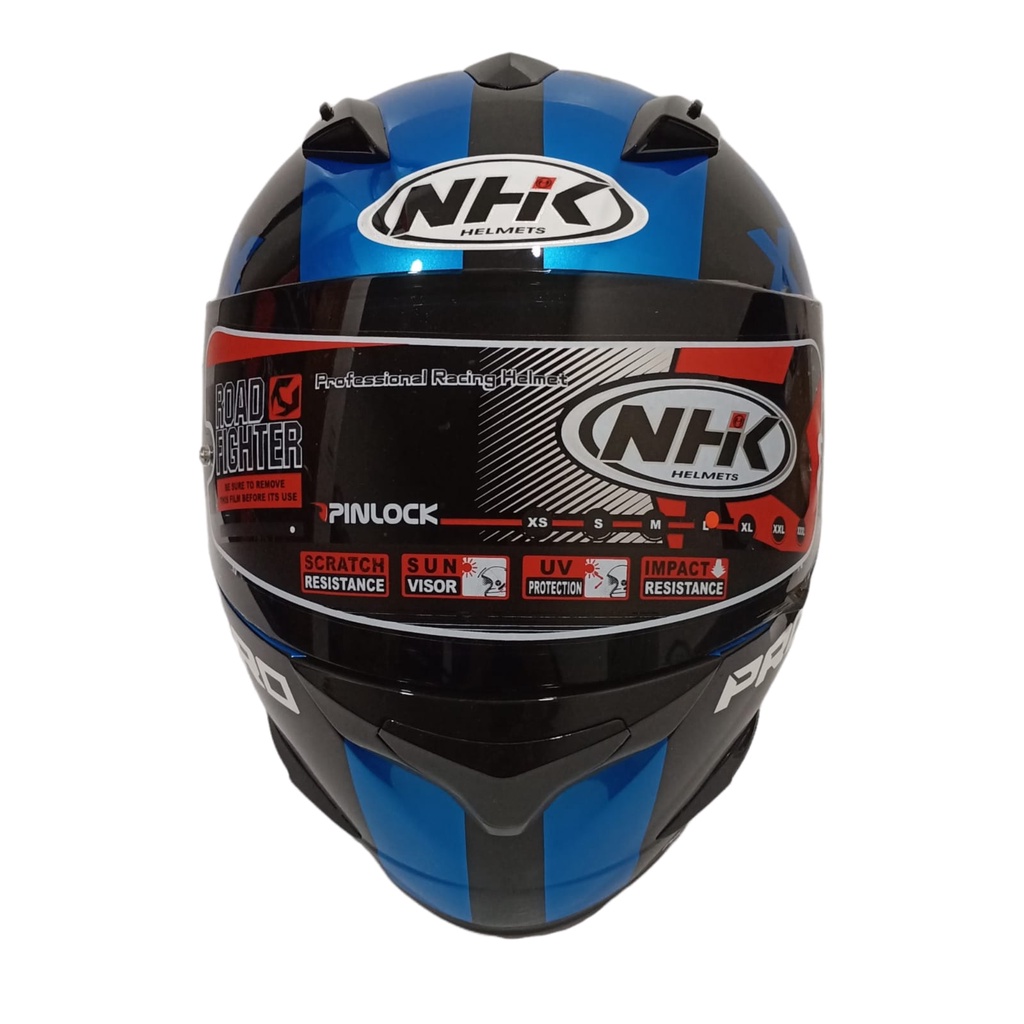 HELM FULL FACE NHK MOTIF RACE PRO ZR 650 BLUE MET BLACK GLOSSY