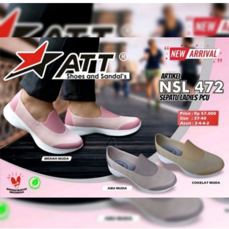 Sepatu Wanita ATT NSL 472/ Sepatu Karet / Sepatu Casual/ Sepatu Wanita ATT