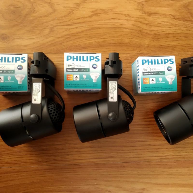 paket 3 lampu rel cafe led philips blm termasuk rel