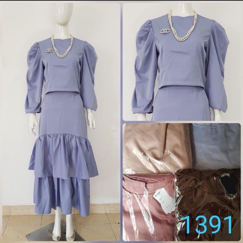 setelan rok premium import bangkok china - pakaian wanita muslim import