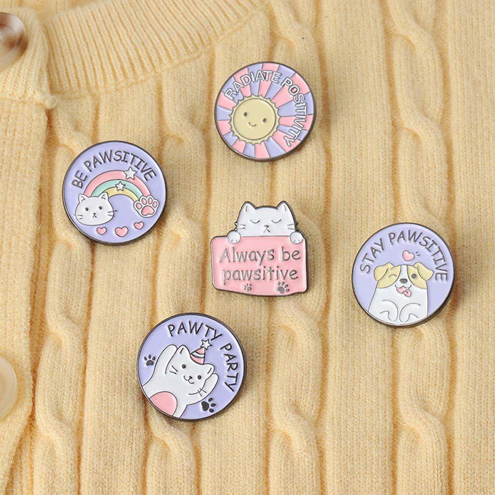 [Elegan] Hadiah Bros Kucing Untuk Anak-Anak Kartun Perhiasan Aksesoris Cat Paw Collar Brooch Lapel Pin Enamel Pin