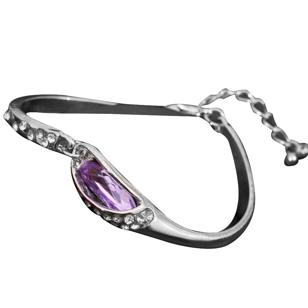 Hu Hu Hu Hu Hu Alat Bantu Pasang Kacamata♡ Gelang Tangan Rantai Aksen Berlian Imitasi Warna Biru Untuk Wanita