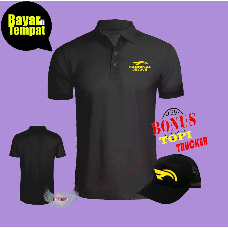 BONUS TOPI….Kaos polo kerah distro/kaos polo kerah pria dan wanita/kaos kerah cardinal jeans 06 kuni