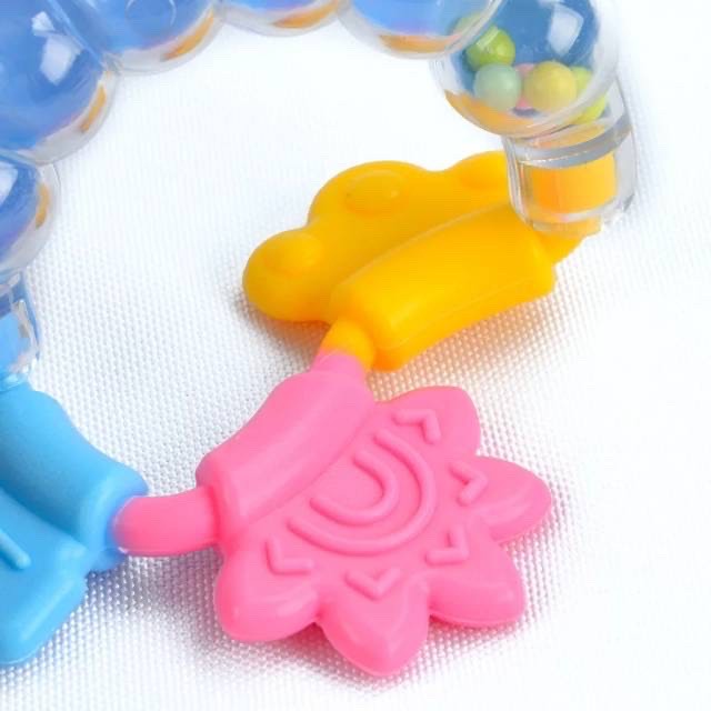 Teether Rattle Mainan Gigitan Anak Bayi Silikon / Mainan Genggam Gigit Kerincingan Bayi Teether Baby Silicone 3 12 Bulan Bpa Free-5