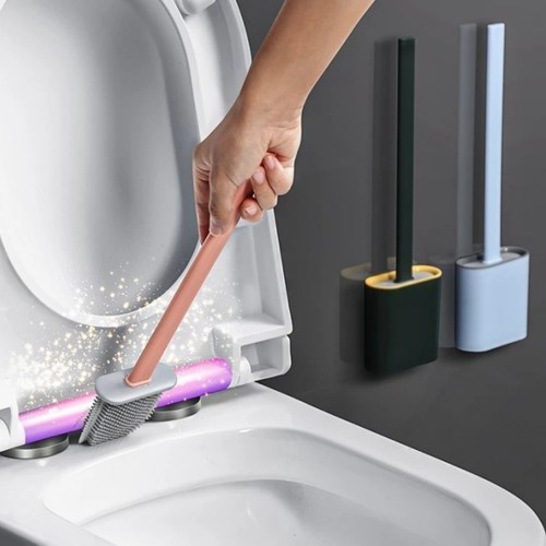 Sikat Toilet Wc Silicone Toilet Brush Alat Tongkat Pembersih Wc