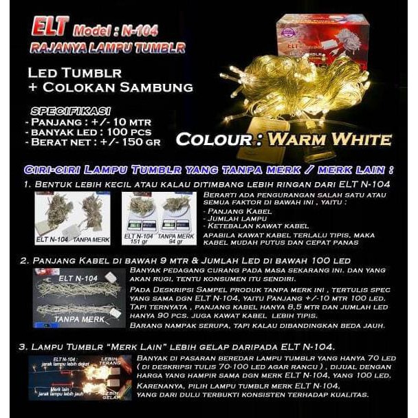 Lampu Natal Hias LED Warm White