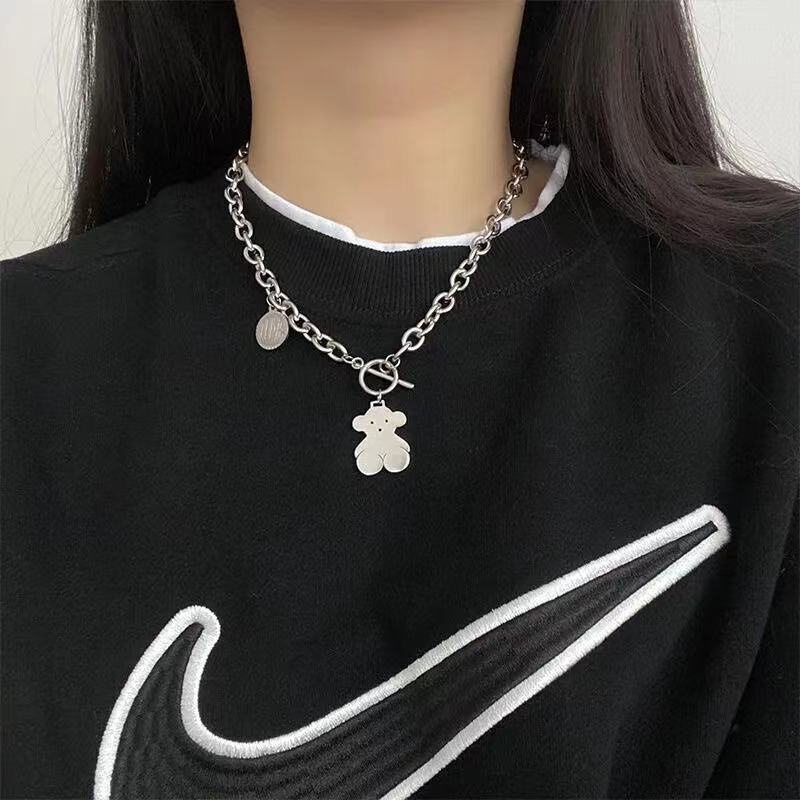 Kalung hip hop baja titanium kalung panjang 2021 Baru rantai sweater wanita all-match twin sweater a