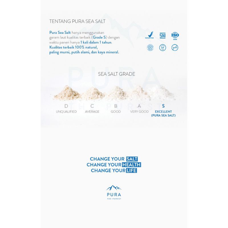 PURA SEA SALT / Pura Garam Sehat /Pura garam halus dan Kasar
